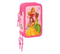 Safta Princesas Disney 12.5x19.5x5.5 Cm Triple Pencil Case Rose Homme