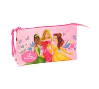 PRINCESAS DISNEY - Trousse triple, trousse pour enfant, idéale pour les enfants d'âge scolaire, confortable et polyvalente, qualité et résistance, 22 x 3 x 12 cm