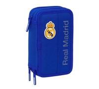 Safta Trousse scolaire Real Madrid - 37 outils - 5-14 ans - Bleu - 12,5x5,5x19,5 cm