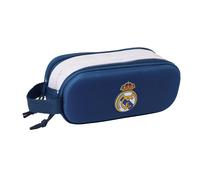 Safta Trousse double Real Madrid 3D pour enfant, confortable, polyvalente, 21 x 6 x 8 cm, Noir