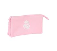 Safta Trousse triple pour enfant Real Madrid – confortable et polyvalente – 22x3x12 cm – Rose