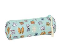 safta Cats & Dogs - Trousse Ronde Scolaire pour Enfant, idéale pour Les Enfants de 5 à 14 Ans, Confortable et Polyvalente, qualité et résistance, 20 x 7 cm, Bleu Pastel, M, Décontracté