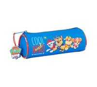 safta | Trousse Ronde Pat' Patrouille, Organiseur Scolaire pour Enfants, Fermeture éclair Facile à Ouvrir, Motif cylindrique Bleu et Rouge avec Personnages, Dimensions : 20 x 7 x 7 cm