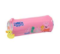 safta | Trousse Ronde Peppa Pig Bébé Cochon, Trousse cylindrique pour Enfant, Fermeture éclair Facile à Ouvrir, Dimensions : 20 x 7 x 7 cm, Trousse Scolaire