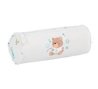 safta | Trousse Ronde Real Madrid pour Enfants d'âge préscolaire, Blanche, avec Fermeture éclair et Tirette d'ouverture Facile, Dimensions : 20 x 7 x 7 cm