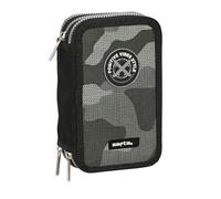 Safta - Trousse scolaire avec 36 outils inclus, trousse pour enfant, idéale pour les enfants de 5 à 14 ans, confortable et polyvalente, qualité et résistance, 12,5 x 5,5 x 19,5 cm, couleur noire, Noir