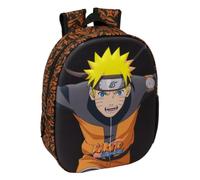 Safta | Trousse scolaire double 3D Naruto, trousse scolaire pour enfant et adolescent avec deux compartiments séparés, fermetures éclair doubles et poignée latérale, dimensions 21 x 6 x 8 cm, trousse