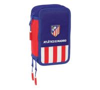 Safta | Trousse scolaire double Atlético de Madrid 3D, trousse scolaire pour enfant et adolescent avec deux compartiments séparés, dimensions 21 x 6 x 8 cm, trousse scolaire 2 compartiments, Trousse
