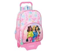 Safta Trousse scolaire double Barbie Painterly, trousse scolaire pour enfant avec 2 compartiments séparés et fermetures éclair, poignée latérale, dimensions 21 x 6 x 8 cm, trousse scolaire 2