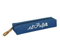 Safta | Trousse scolaire rectangulaire avec élastique arrière, 22 cm, 1 compartiment avec fermeture éclair, bleu, 22 x 7 x 4 cm, Trousse rectangulaire pieuvre, 22x7x4 cm, Classique