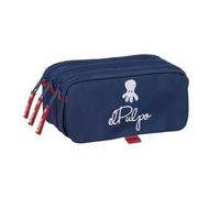 Safta | Trousse scolaire rectangulaire El Pieuvre avec élastique arrière, 22 cm, trousse type organisateur avec 1 compartiment et fermeture éclair, attachable à un carnet ou à un dossier, dimensions