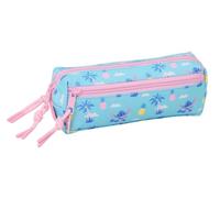 Safta Trousse scolaire triple Stitch Waves, 22 cm, trousse pour enfant avec 3 compartiments et fermetures éclair, élastique arrière pour attacher à un carnet ou un dossier, dimensions 22 x 6 x 8,5 cm