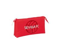 safta Sevilla FC - Trousse Triple pour Enfant, idéale pour Les Enfants d'âge Scolaire, Confortable et Polyvalente, qualité et résistance, 22 x 3 x 12 cm, Couleur Rouge, Rouge, Estándar, Décontracté
