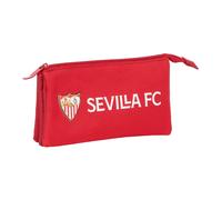 Safta Trousse triple Sevilla FC – idéale pour les enfants d'âge scolaire, 22 x 3 x 12 cm, rouge
