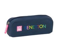 Benetton Trousse Damero carrée en silicone bleu marine M 18,5x5,5x7,5 cm