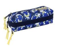 Sonic City - Trousse Triple Petite, Trousse pour Enfant, idéale pour Les Enfants d'âge Scolaire, Confortable et Polyvalente, qualité et résistance, 22 x 6 x 8,5 cm, Bleu, M, Décontracté