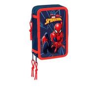 Spider-Man Trousse Scolaire avec 37 Outils Inclus, Trousse pour Enfant, idéale pour Les Enfants de 5 à 14 Ans, Confortable et Polyvalente, qualité et résistance, 12,5 x 5,5 x 19,5 cm