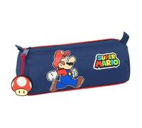 Super Mario Trick Trousse avec Fermeture éclair et Compartiment, Trousse pour Enfant, idéale pour Les Enfants d'âge Scolaire, Confortable et Polyvalente, qualité et résistance, 21 x 7 x 8 cm, Bleu