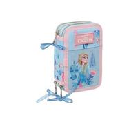 safta La Reine des neiges Ice Magic - Trousse Scolaire avec 37 Outils Inclus, Trousse pour Enfant, idéale pour Les Enfants de 5 à 14 Ans, Confortable et Polyvalente, qualité et résistance, 12,5 x 5,5