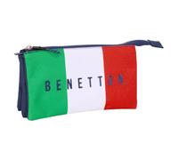 Safta Trousse triple Benetton "Flag" G Bleu marine pour enfant 22x3x12 cm