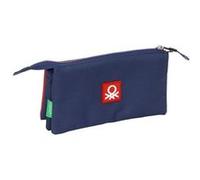 Safta Trousse triple Benetton "Flag" G Bleu marine pour enfant 22x3x12 cm