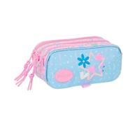 safta | Trousse Triple Big Blackfit8 Smile, avec 3 Compartiments zippés, Poche Avant, Dimensions : 21,5 x 8 x 10 cm