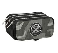 safta - Trousse Triple Big, Trousse pour Enfant, idéale pour Les Enfants d'âge Scolaire, Confortable et Polyvalente, qualité et résistance, 21,5 x 8 x 10 cm, Couleur Noire, Noir, Estándar,