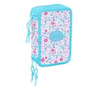 safta | Trousse Triple Blackfit8 Cool, 37 pièces, avec 3 Compartiments zippé, marqueurs Inclus, Dimensions : 12,5 x 5,5 x 19,5 cm