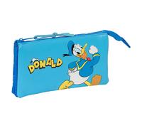 safta Donald Trousse Triple pour Enfants, idéale pour Les Enfants d'âge Scolaire, Confortable et Polyvalente, qualité et résistance, 22 x 3 x 12 cm, Couleur Bleue, Bleu, Estándar, Décontracté