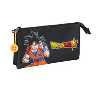 safta Dragon Ball Combat - Trousse Triple, Trousse pour Enfant, idéale pour Les Enfants d'âge Scolaire, Confortable et Polyvalente, qualité et résistance, 22 x 3 x 12 cm, Noir, M, Décontracté