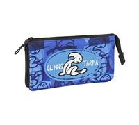 safta El Niño Roller - Trousse Triple, Trousse pour Enfant, idéale pour Les Enfants d'âge Scolaire, Confortable et Polyvalente, qualité et résistance, 22 x 3 x 12 cm, Bleu/Noir, M, Décontracté