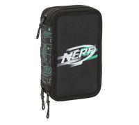 safta Nerf Game - Trousse Scolaire avec 37 Outils Inclus, Trousse pour Enfant, idéale pour Les Enfants de 5 à 14 Ans, Confortable et Polyvalente, qualité et résistance, 12,5 x 5,5 x 19,5 cm, Noir, M,