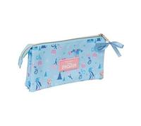 safta Frozen Ice Magic - Trousse Triple, Trousse pour Enfant, idéale pour Les Enfants d'âge Scolaire, Confortable et Polyvalente, qualité et résistance, 22 x 3 x 12 cm, Bleu Clair, M, Décontracté