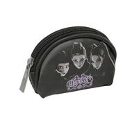 Safta Trousse triple K-Pop Demon Hunters avec 3 compartiments et fermeture éclair, comprend des marqueurs, 16 crayons, une règle et un demi-cercle, dimensions 12,5 x 5,5 x 19,5 cm, Porte-monnaie K-pop