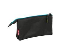 safta Kelme Iron - Trousse Triple pour Enfant, idéale pour Les Enfants d'âge Scolaire, Confortable et Polyvalente, qualité et résistance, 22 x 3 x 12 cm, Noir, M, Décontracté