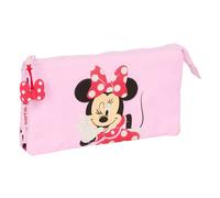 safta Minnie Mouse Naive Trousse Triple pour Enfant, idéale pour Les Enfants d'âge Scolaire, Confortable et Polyvalente, qualité et résistance, 22 x 3 x 12 cm, Rose Clair, M, Décontracté