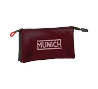 safta Munich Vulcan - Trousse Triple, Trousse pour Enfant, idéale pour Les Enfants d'âge Scolaire, Confortable et Polyvalente, qualité et résistance, 22 x 3 x 12 cm, Noir, M, Décontracté