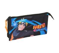 Safta Trousse triple Naruto – pour enfant, polyvalente et résistante, 22 x 3 x 12 cm, noir
