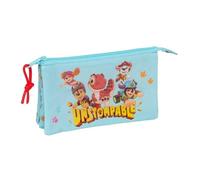 safta | Trousse Triple Pat' Patrouille Dino Rescue, pour Enfants avec 3 Compartiments zippés, Dimensions : 22 x 3 x 12 cm