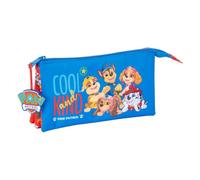 safta | Trousse Triple Pat' Patrouille, pour Enfants, avec 3 Compartiments zippés séparés, Une Poche intérieure Centrale zippée, Dimensions : 22 x 3 x 12 cm