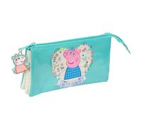 SAFTA - Trousse - triple - Peppa Pig "Pretty Flowers"