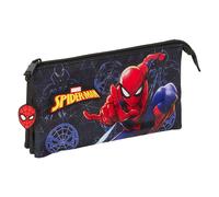 Safta Trousse triple Spiderman Attack – 22×3×12 cm Noir – Scolaire, résistante