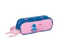 Safta | Trousse triple Stitch Lilo 37 pièces, trousse scolaire pour enfant avec 3 compartiments et fermeture éclair, comprend 16 crayons de couleur, 14 marqueurs, règle et demi-cercle, dimensions 12,5
