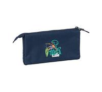 safta EL NIÑO Kook - Trousse Triple, Trousse pour Enfant, idéale pour Les Enfants d'âge Scolaire, Confortable et Polyvalente, qualité et résistance, 22 x 3 x 12 cm, Bleu Marine, M, Décontracté