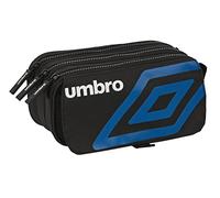 Safta UMBRO Flash Trousse triple Big, étui pour enfants, idéal pour les enfants de 5 à 14 ans, confortable et polyvalent, qualité et résistance, 21,5 x 8 x 10 cm, Noir, Noir, Estándar, Décontracté