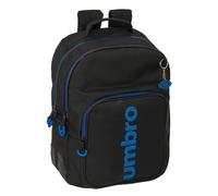 safta Umbro Jet Black - Sac à dos scolaire pour enfants, idéal pour enfants de différents âges, confortable et polyvalent, qualité et résistance, 32 x 15 x 42 cm, Noir, M, Décontracté