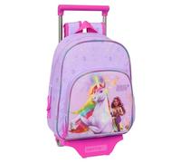 safta Unicorn ACADEMY - Sac à dos pour enfant avec chariot 705, idéal pour enfants de différents âges, confortable et polyvalent, qualité et résistance, 28 x 10 x 34 cm, lilas, M, Décontracté
