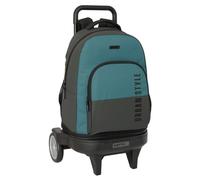 safta Urban Style - Grand sac à dos à roulettes, compact évolution, amovible, idéal pour les enfants de différents âges, confortable et polyvalent, qualité et résistance, 33 x 22 x 45 cm, gris/bleu,