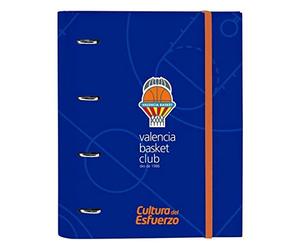 Safta Valencia 512084666 Classeur à 4 anneaux de 30 mm, Bleu/orange, 320 x 140 x 440 mm