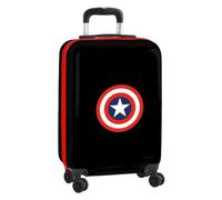 safta | Valise Cabine 20″ Captain America Teen, ABS + PC résistant, 4 Roues Doubles 360°, Cadenas de sécurité, intérieur doublé avec Poche Filet et séparateur, Dimensions 34,5x20x55 cm